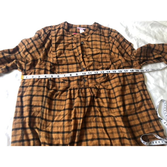 Isabel maternity long sleeve brushed flannel maternity shirt top Plaid M NWT! - Picture 4 of 6